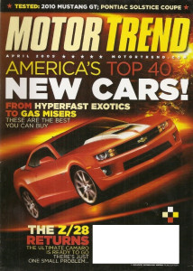 MOTOR TREND 2009 APR - CONVERJ, VOLT, SOLSTICE GXP, MUSTANG GT, VANTAGE V8